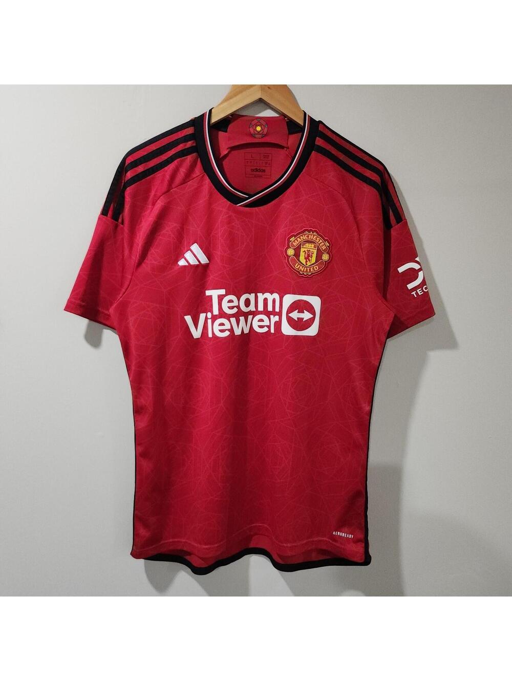 Adidas Manchester United 2023 2024 Home Soccer Jersey Shirt Mens Large Slim Fit